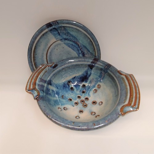 #220509 Berry Bowl & Plate Blue $29.50 at Hunter Wolff Gallery